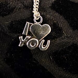 Silver 'I Love You' Pendant Necklace 925 Coated